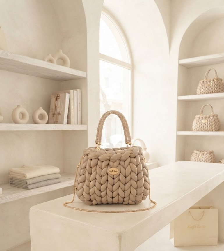 ##Le Bijou – Mini Sac en Écopelle & Strass | Kaffè Latte##
